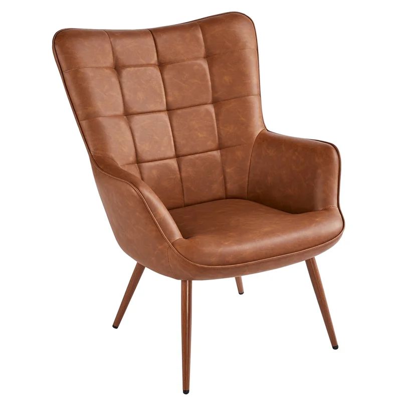 Marisa 28" W Faux Leather Wingback Chair | Wayfair North America