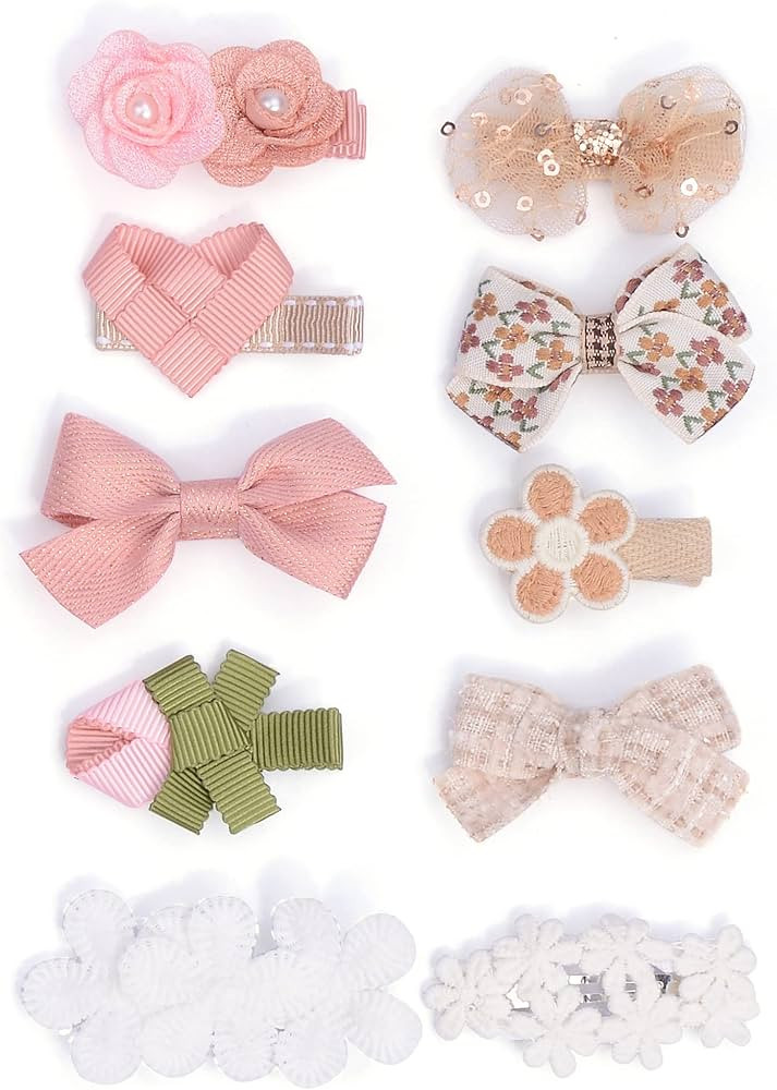 Baby Girl Hair Clips Hair Bows for Girls with Hair Bows Holder (Color E) | Amazon (US)