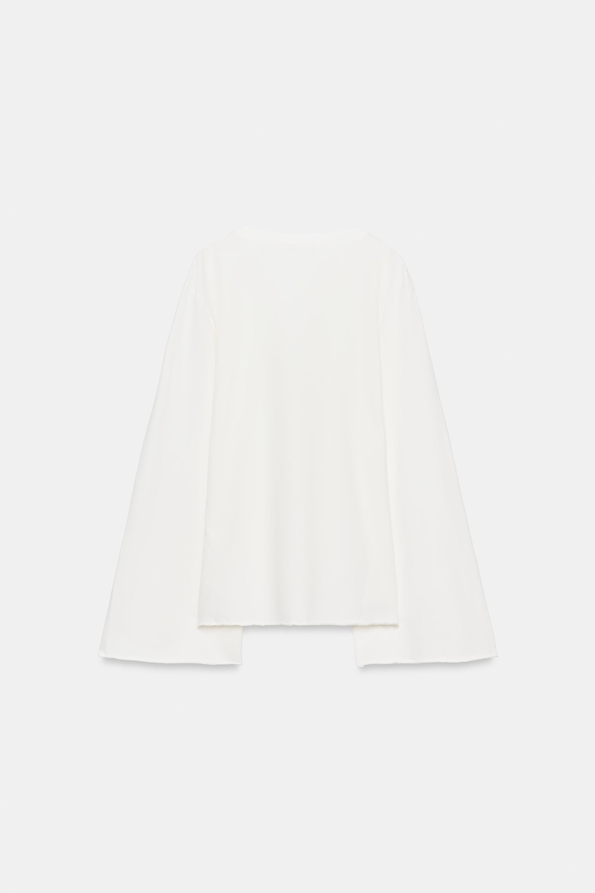 COTTON LONG SLEEVE T-SHIRT | Zara UK