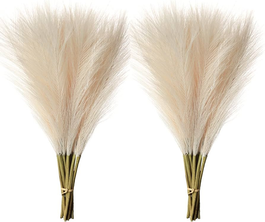 YXZZWL 12 PCS Faux Pampas Grass Decor Tall 18"/45CM Artificial Pompous Grass Small Fake Pompas Va... | Amazon (US)