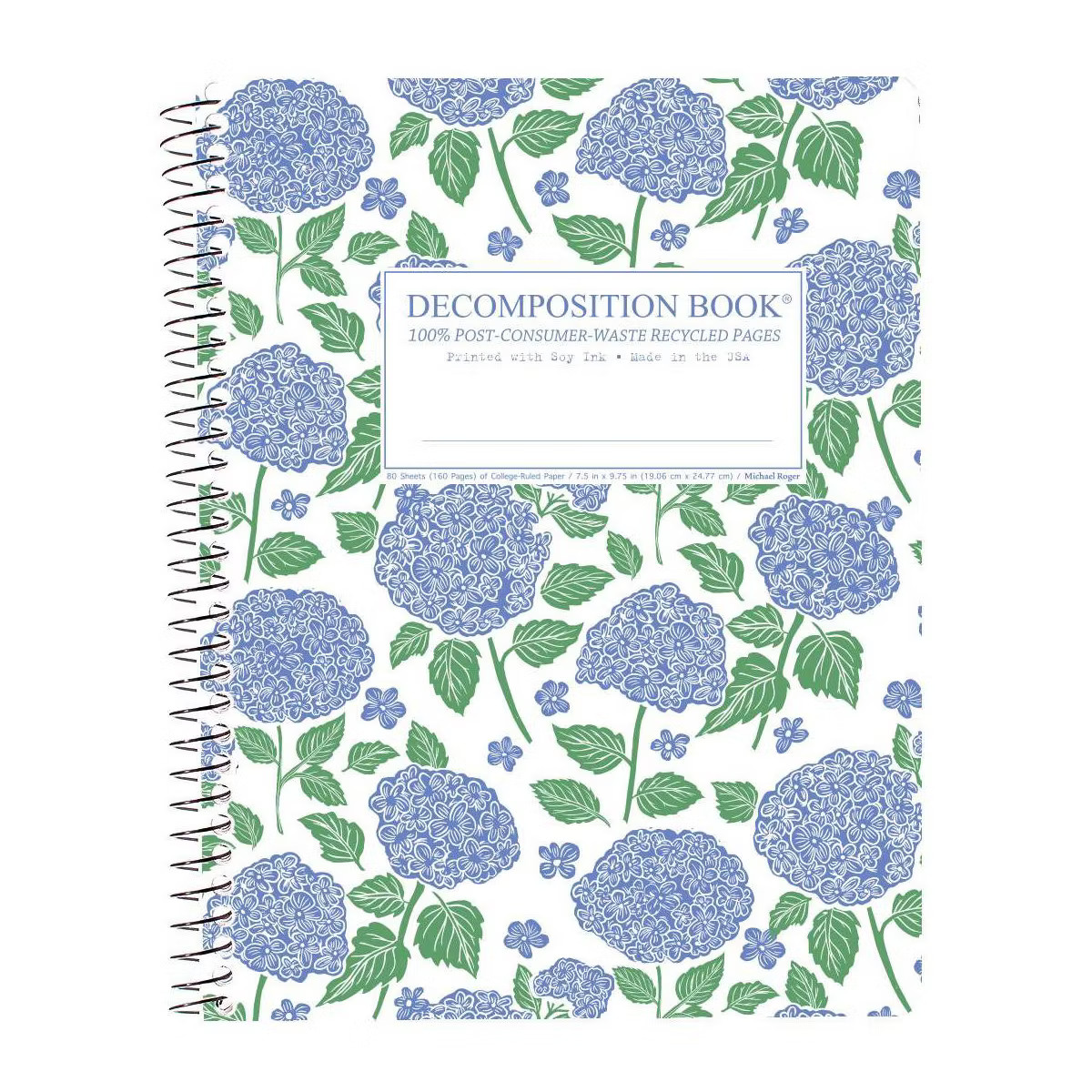 Decomposition Book 160 Sheet 7.5"x9.75" College Ruled Spiral Notebook Hydrangea | Target