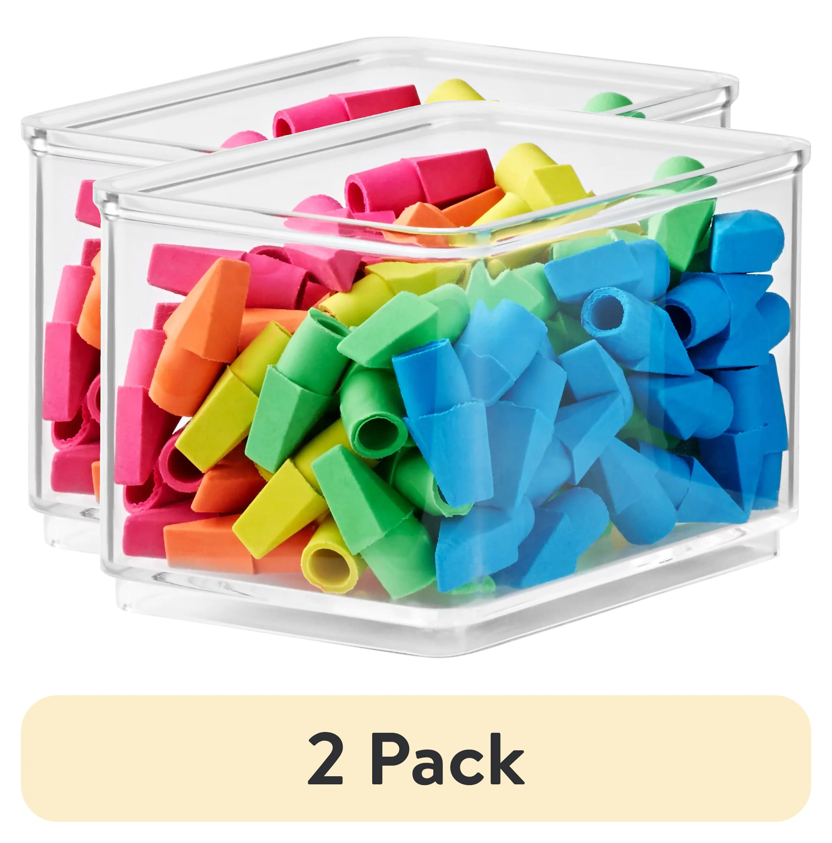 (2 pack) The Home Edit Small Clear Storage Bin Organizer Inserts, 2 Piece, 4.68" x 2.95" x 3.12" | Walmart (US)