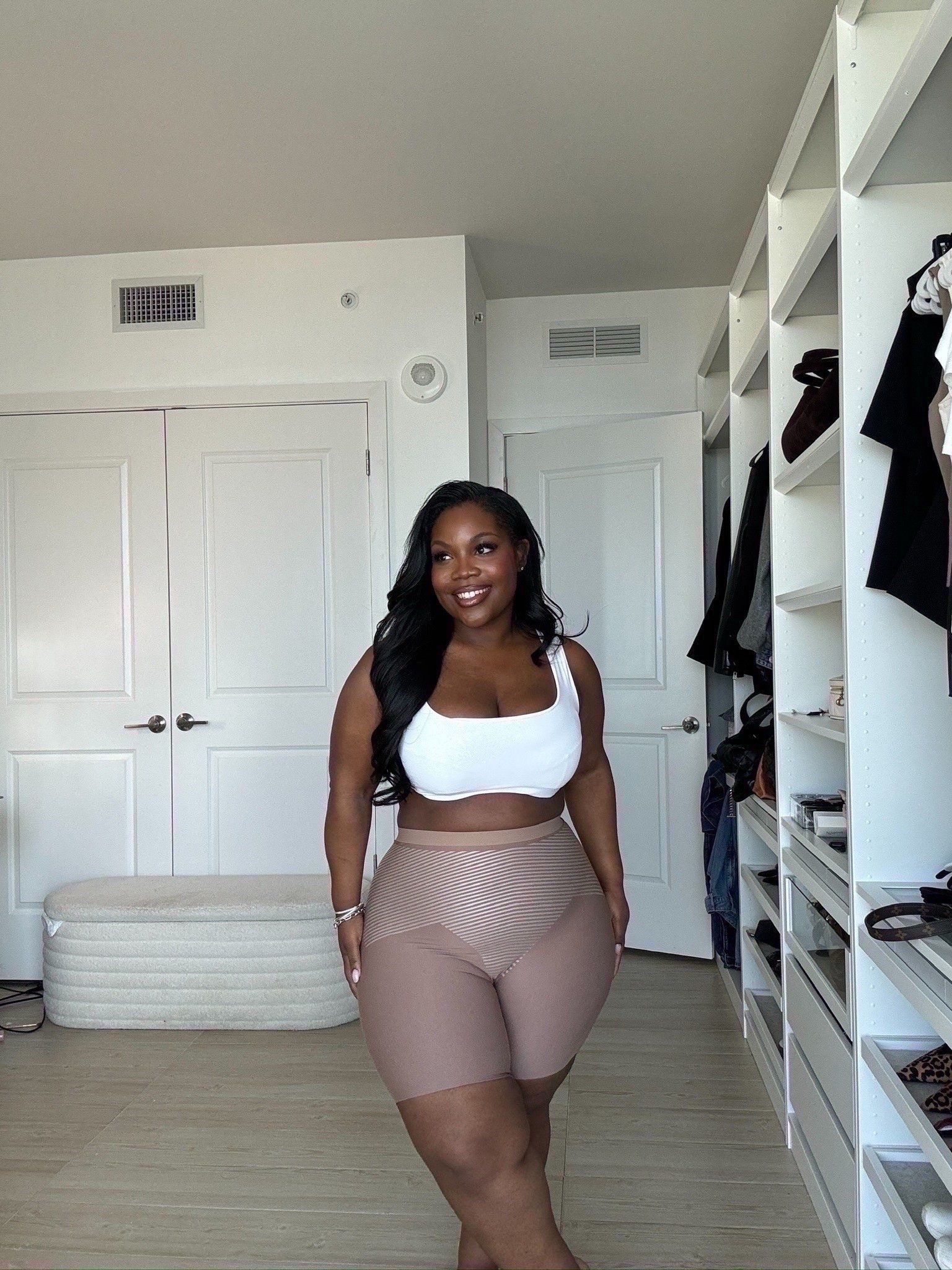 Use my spanx code EMMYXSPANX for 20% off  🤍 

Wearing a size XL 

(Undergarments, shapewear)

#LTKPetite #LTKSaleAlert #LTKMidsize