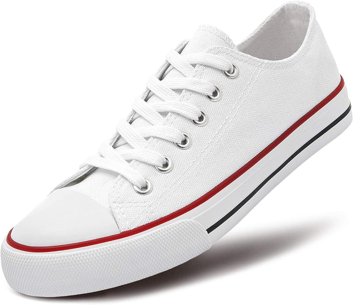 Womens Canvas Sneakers Low Top Lace Up Canvas Shoes Fashion Comfortable… | Amazon (US)