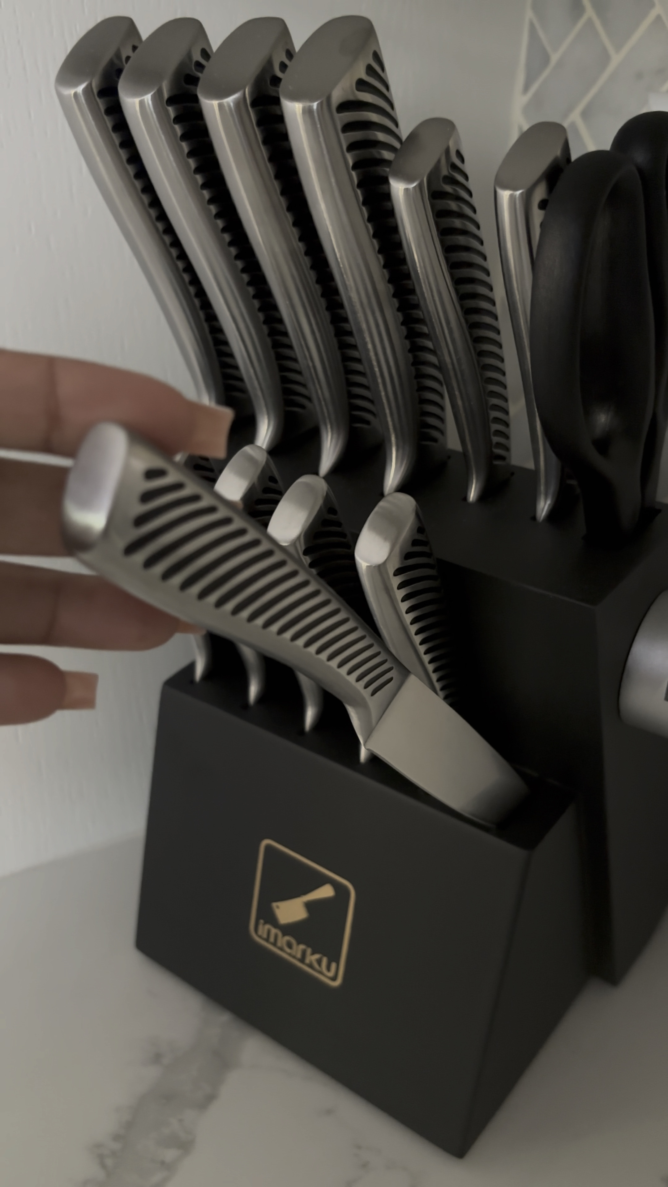Imarku Knife Set

These are the best knives that I have ever purchased. They are sharp, easy to manipulate, and perfect weight for a person with arthritis. The block doesn't take up a lot of space. The knives are well made. Beautiful set!!

#LTKVideo #LTKGiftGuide #LTKHome