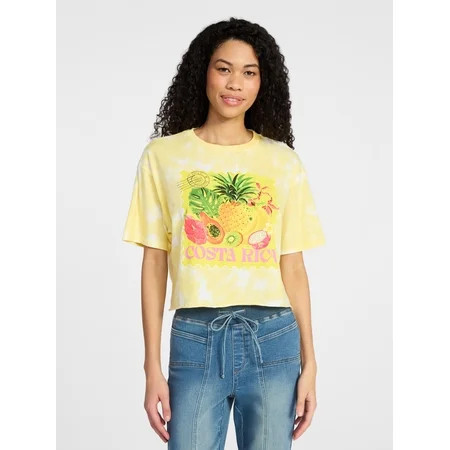 No Boundaries Boxy Cropped Graphic Tee Women s XXS-XXL | Walmart (US)