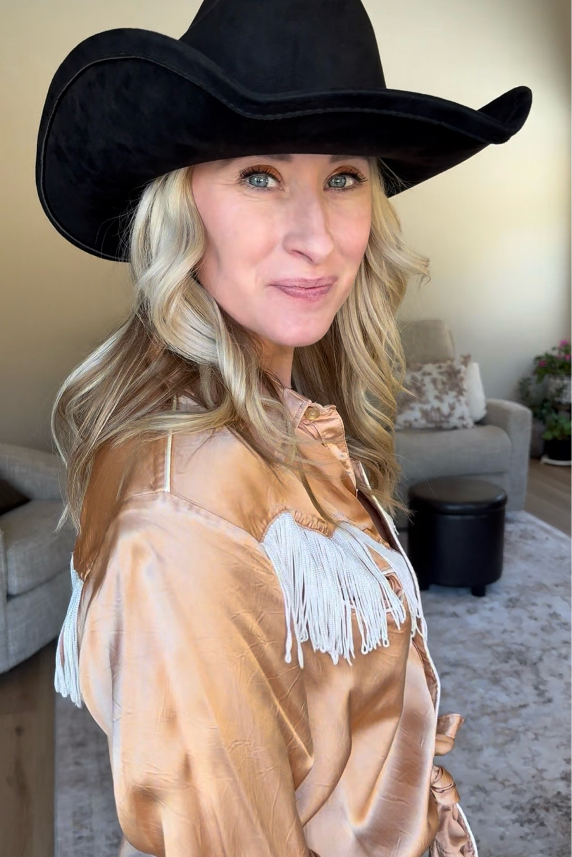 Vintage cowgirl shirt styling, classic and easy for any fun country-loving event 🤠

#LTKSeasonal #LTKOver40 #LTKootd