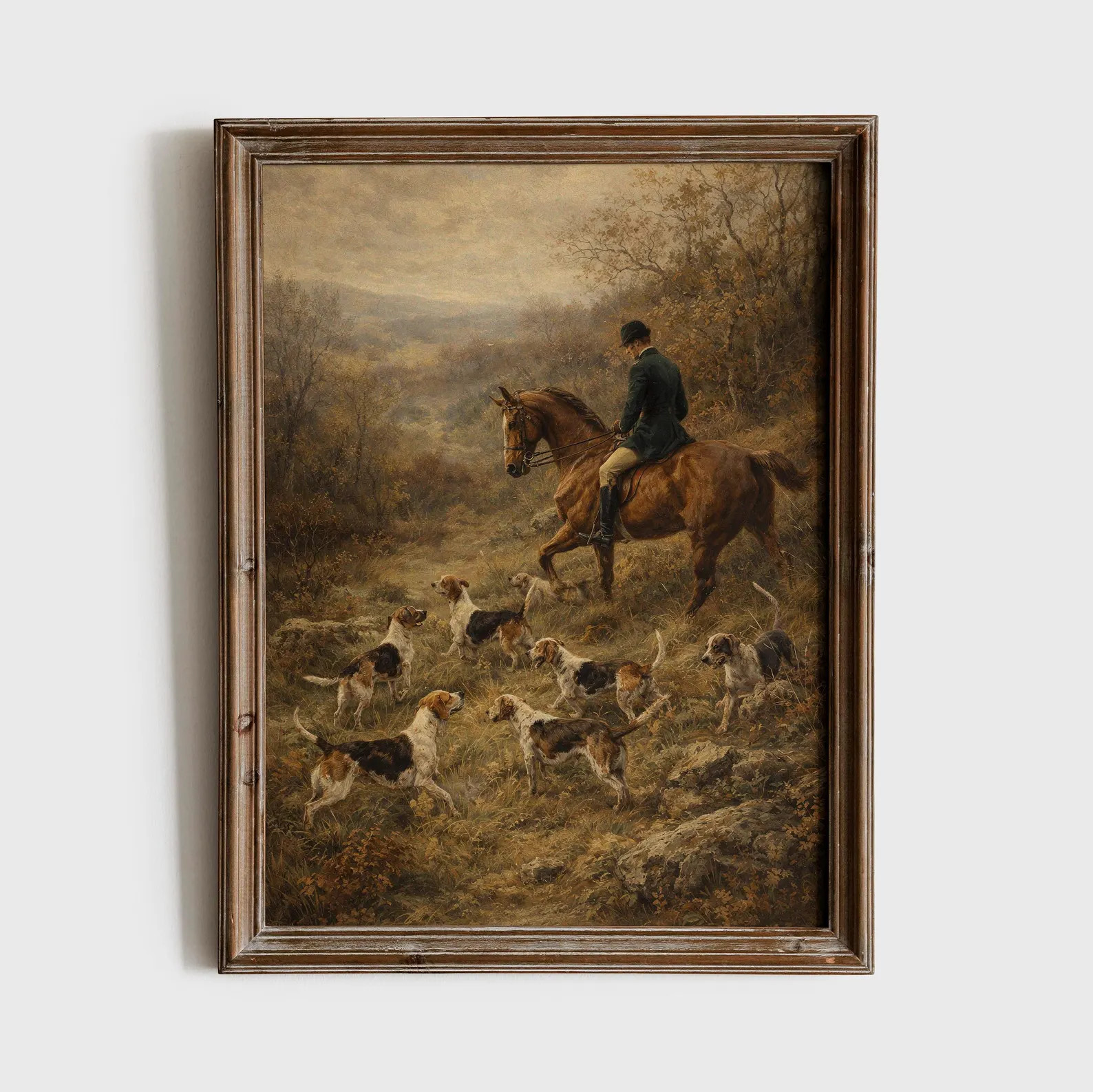 Fox Hunting Wall Art Printable, Vintage Equestrian Art Download, Moody Autumn Landscape Print,Rus... | Etsy (Global)