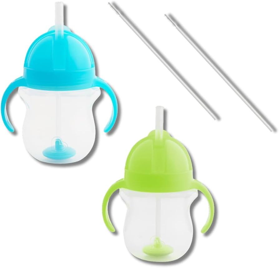 Munchkin Weighted Straw Sippy Cups for Toddlers 7oz, Leak Proof, Easy to Hold-Great toddler cups ... | Amazon (US)