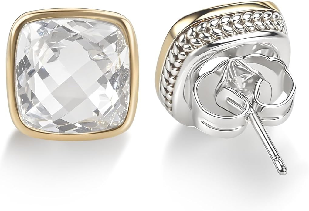 Designer Earrings 11MM CZ 18K Gold Plated Twisted Cable Wire Earrings Stud for Women Trendy Inspi... | Amazon (US)