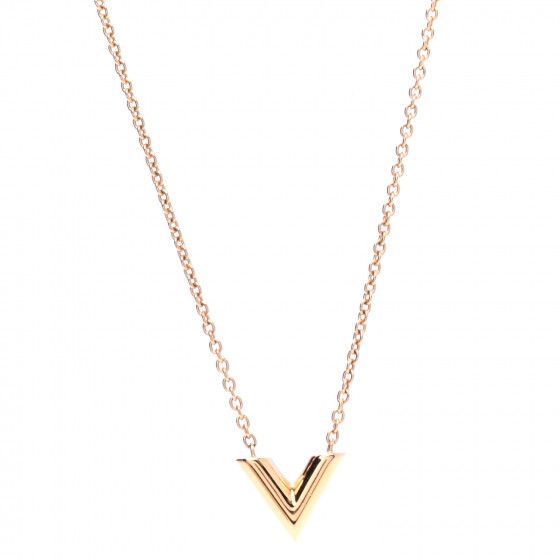 LOUIS VUITTON Essential V Necklace Gold | Fashionphile