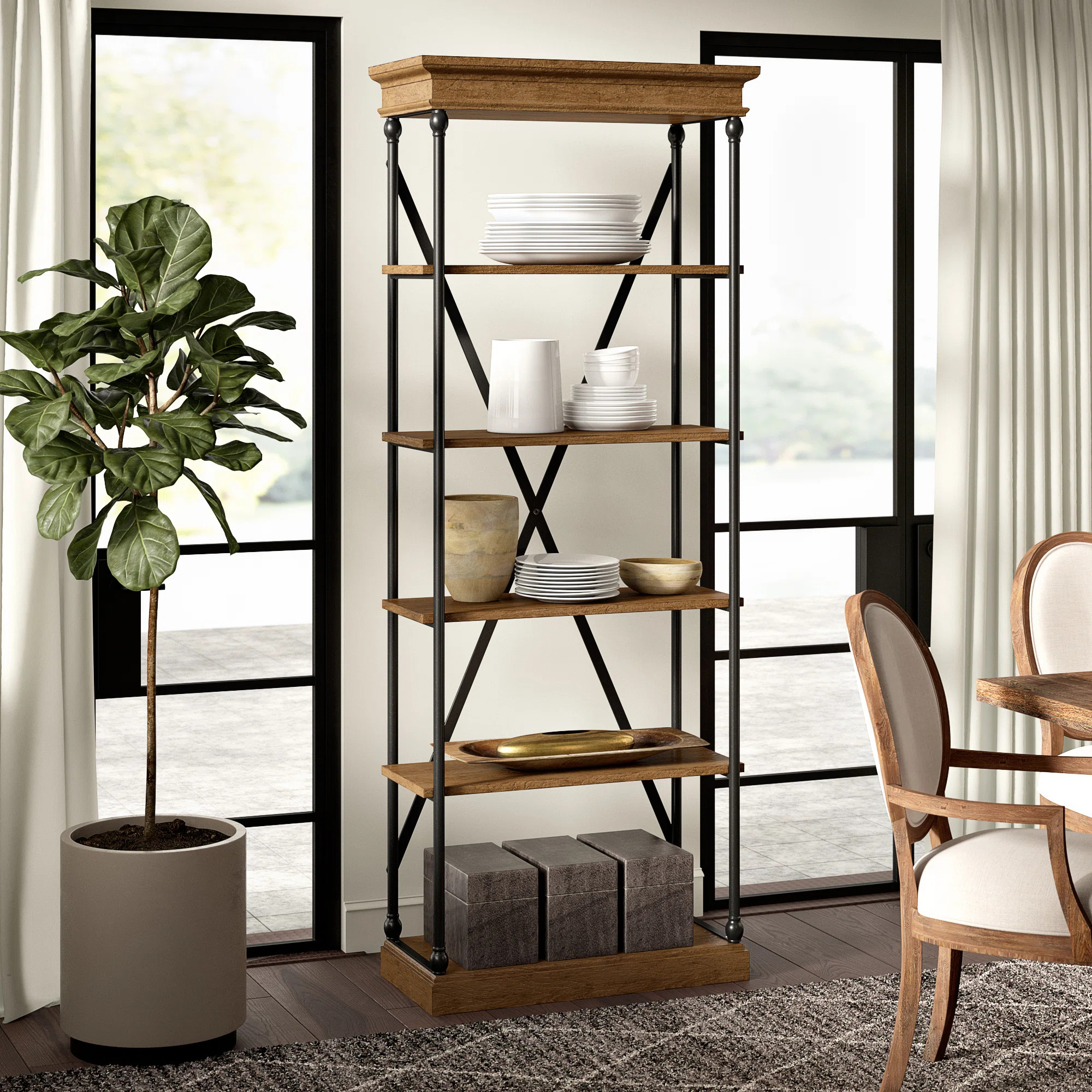 Greyleigh™ Kyler 84.25" H x 33" W Etagere Bookcase & Reviews | Wayfair | Wayfair North America