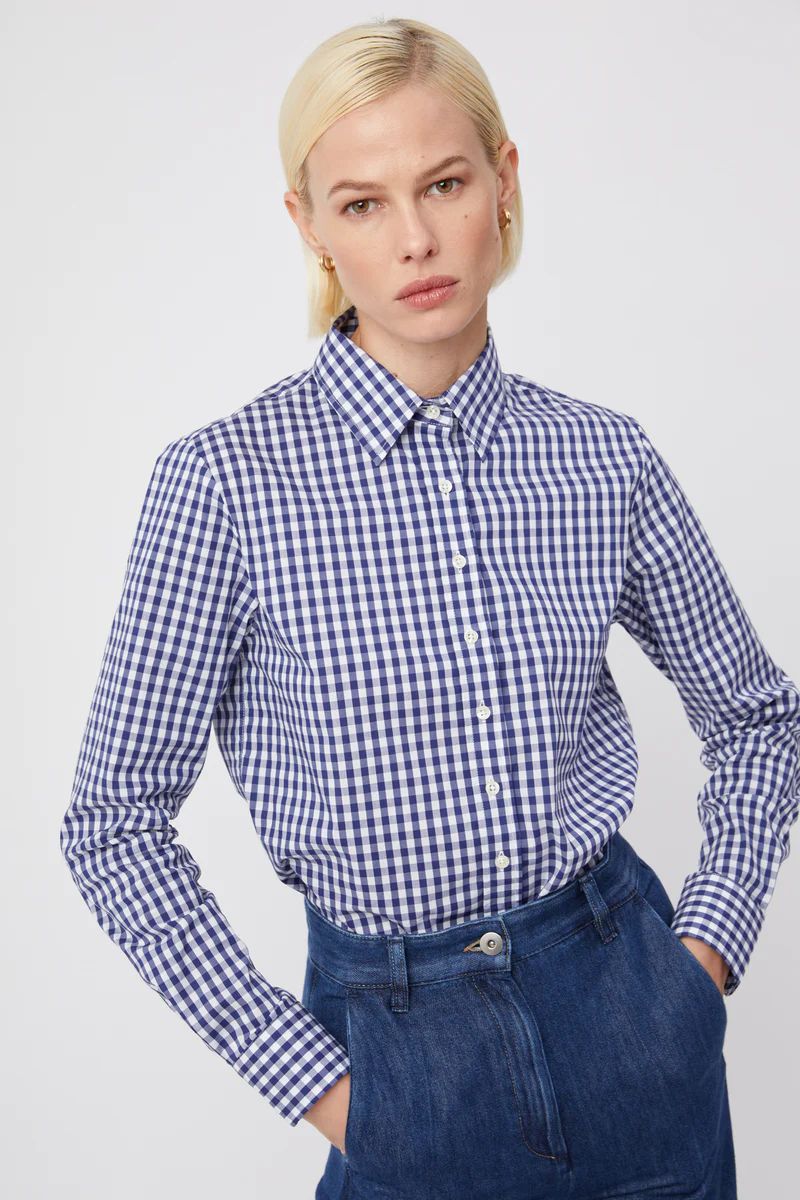 The Shirt by Rochelle Behrens - The Icon Shirt in Large Check - Navy Wide Check | The Shirt by Rochelle Behrens