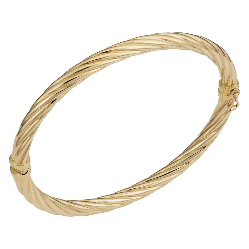 Fremada Italian 14k Yellow Gold 5-mm High Polish Twist Bangle Bracelet | Bed Bath & Beyond