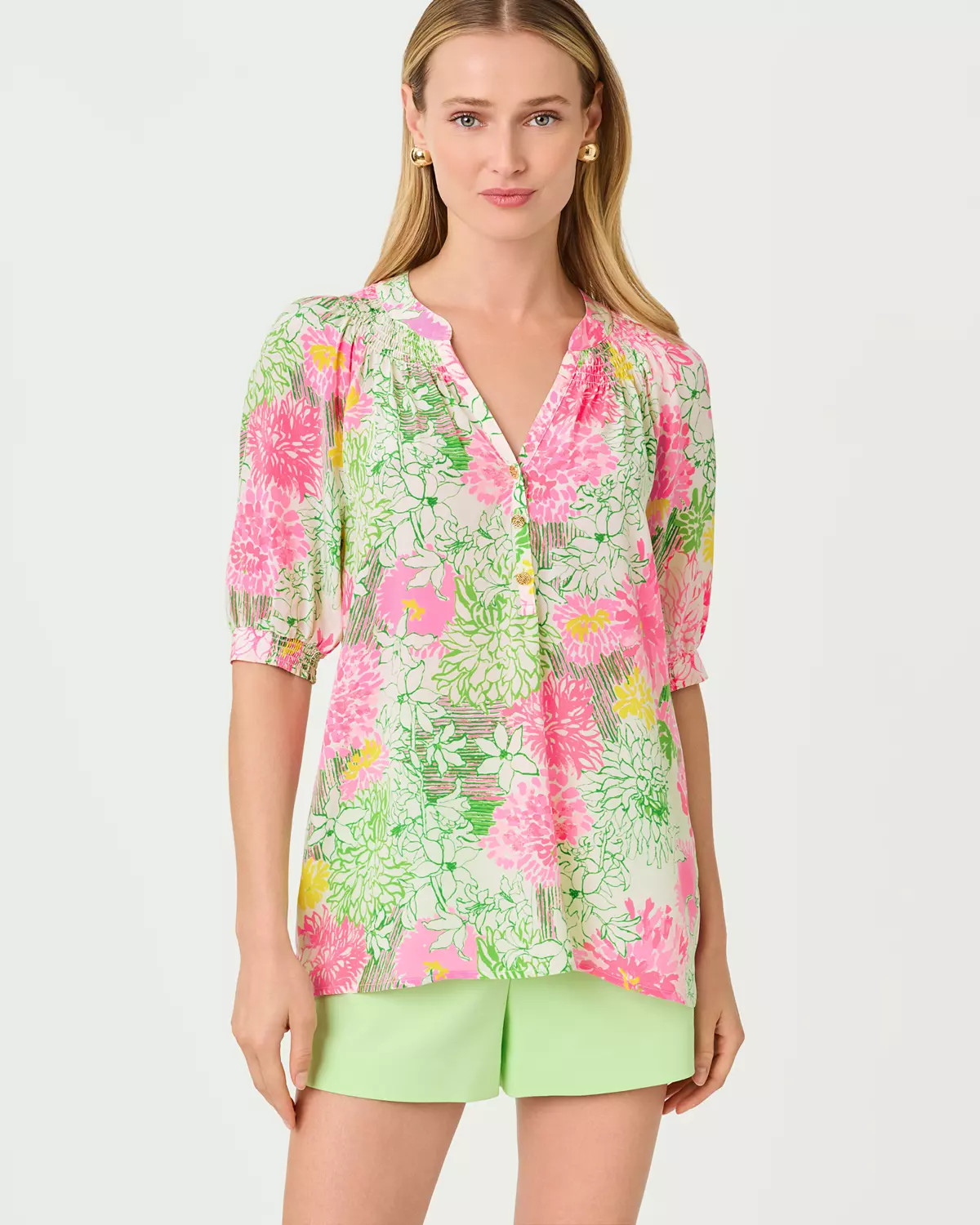 Elsa Short Sleeve Silk Top | Lilly Pulitzer