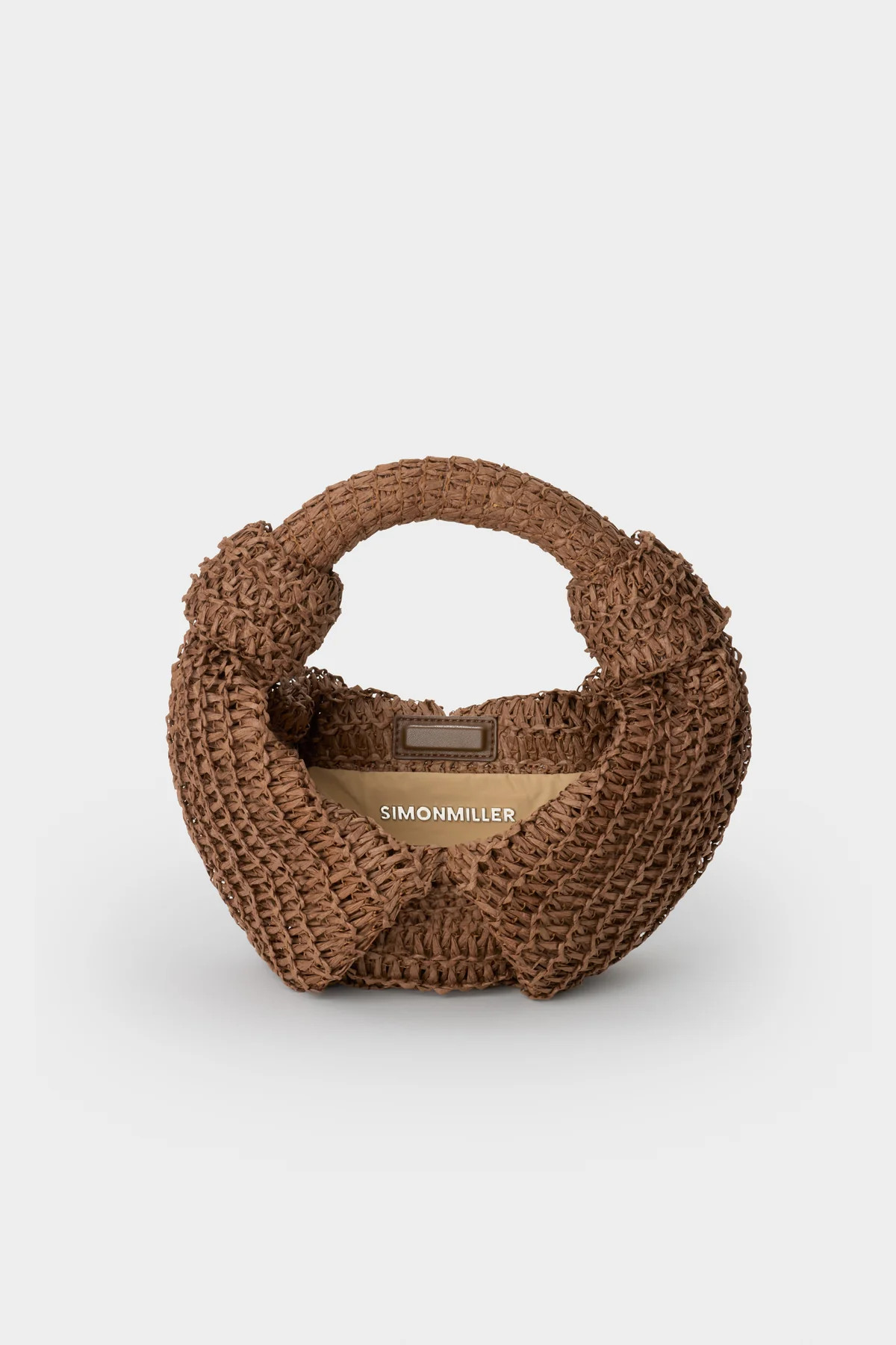 SIMONMILLER Raffia Lopsy Bag in Chocolate | Simon Miller