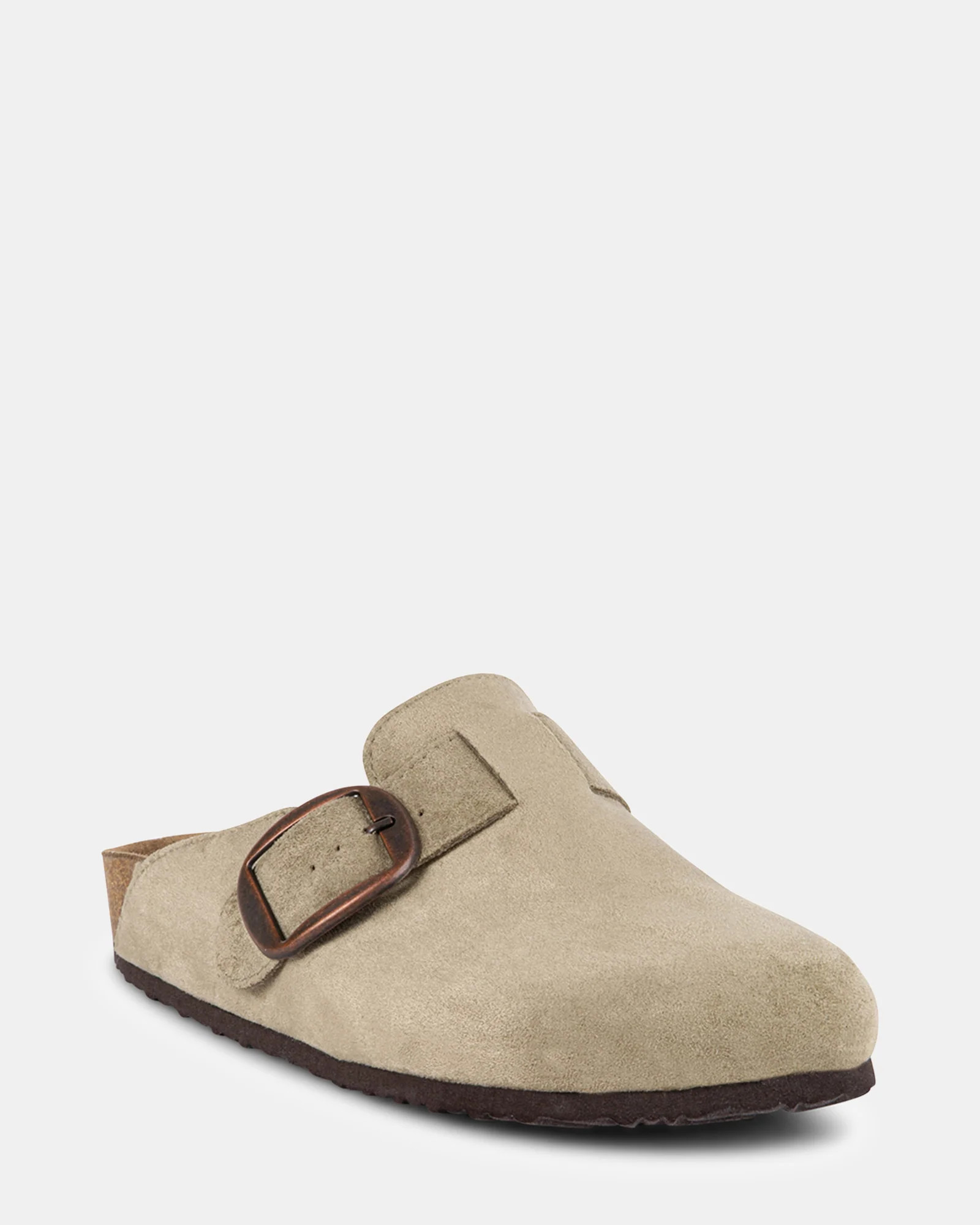 PRIM Taupe Fabric Casual Mules | Women's Designer Flats | Steve Madden (Canada)