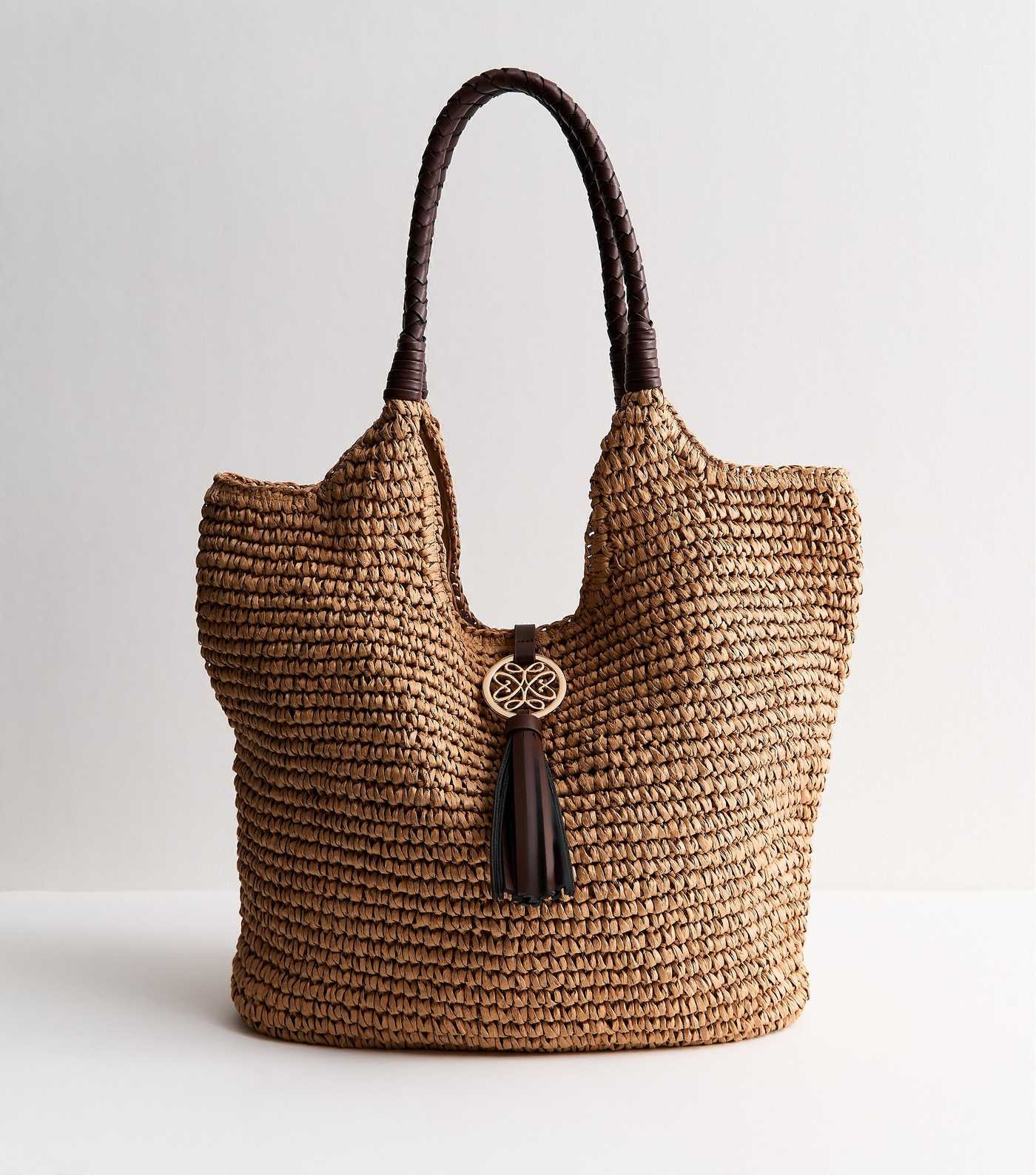 Stone Woven Plaited Handle Bag | New Look | New Look (UK)