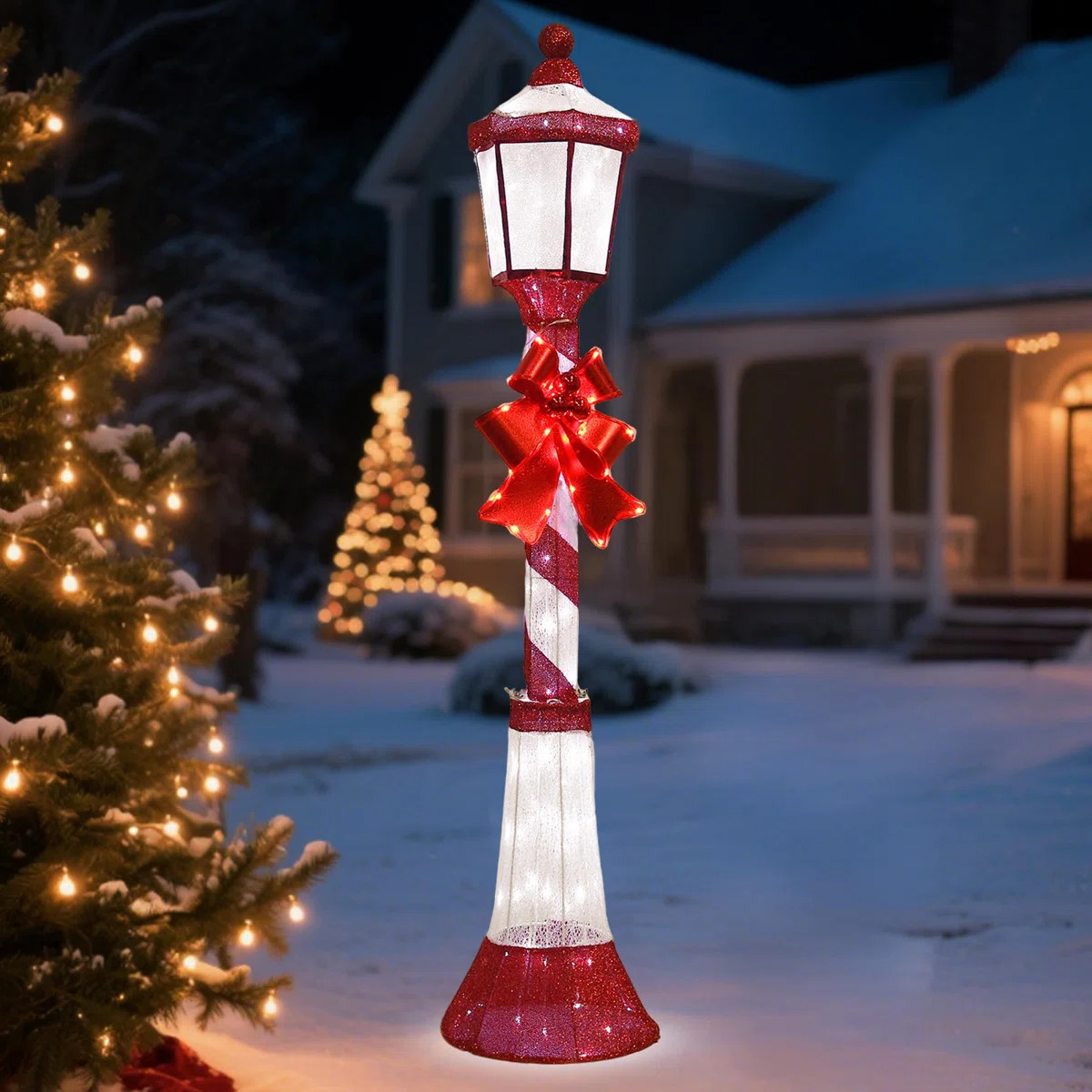 60" Lighted Lamp Post Outdoor Christmas Decorations Display Weather-Resistant Lamppost | Wayfair North America