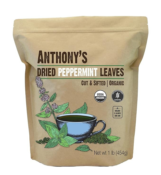 Anthony's Organic Peppermint Leaves, 1 lb, Gluten Free, Non GMO, Cut & Sifted, Keto Friendly | Amazon (US)