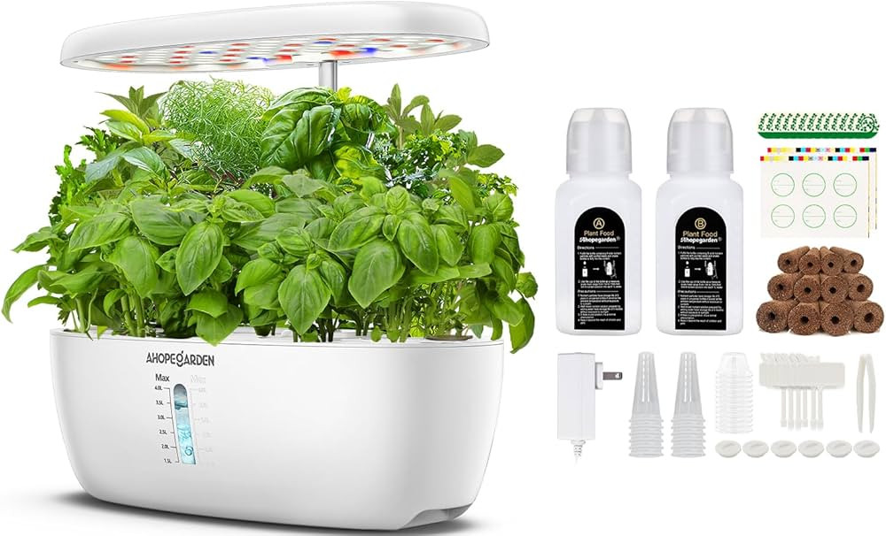 Indoor Garden Hydroponics Growing System: 12 Pods Plant Germination Kit Herb Garden Kit Growth La... | Amazon (US)