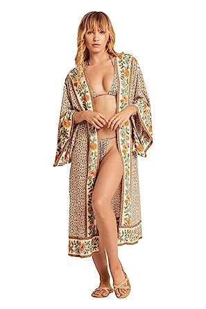 Women's Summer Blouse Loose Kimono Floral Print Cardigan Chiffon Beachwear Dress | Amazon (US)