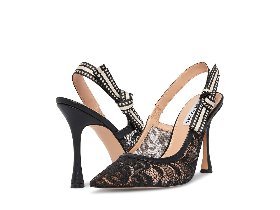 Steve Madden Bri High Women's Heels Black Lace : 7.5 M, Fabric | Zappos