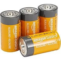 Amazon Basics 4-Pack D Cell Alkaline Everyday Batteries, 1.5 Volt, 5-Year Shelf Life | Amazon (US)