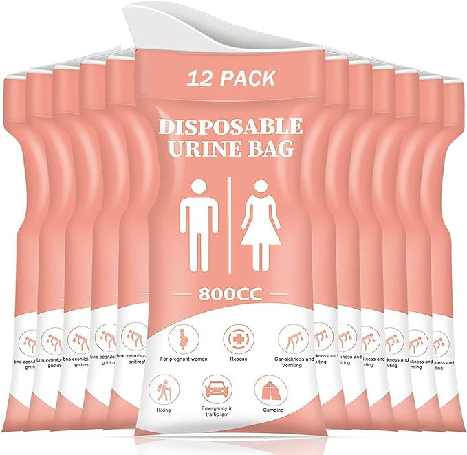 DIBBATU Disposable Urine Bag, 12/24 PCS Pee Bags for Travel for Women/Men, 800ML Emergency Portab... | Amazon (US)