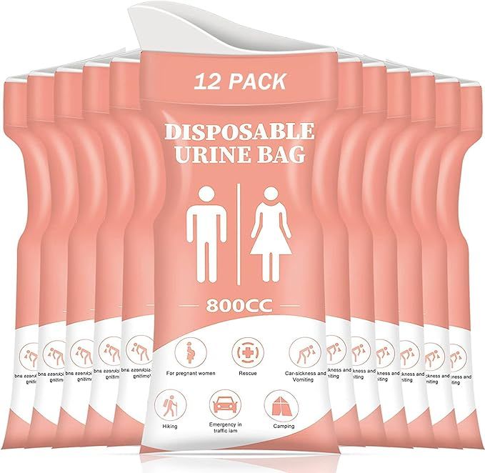 DIBBATU Disposable Urinal Bag, 12/24 Pcs 800ML Emergency Urine Bag, Unisex Urinal Bag, Portable C... | Amazon (US)