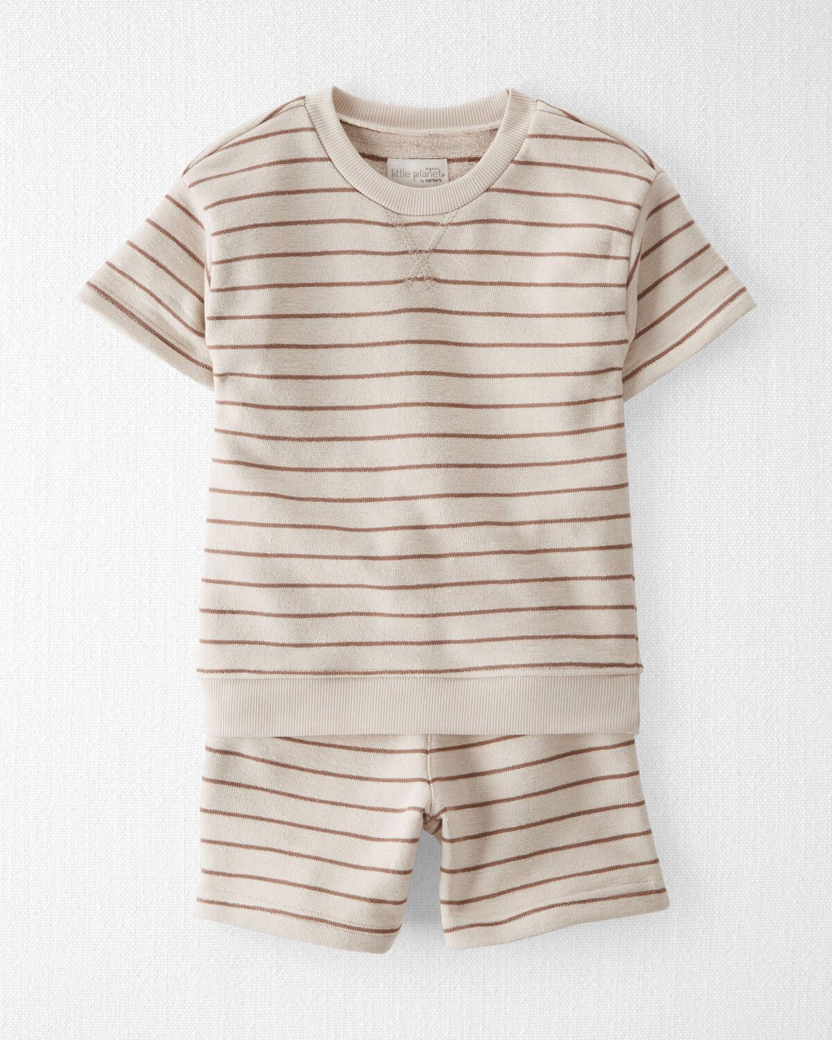 Nutmeg Stripe Toddler Organic Cotton Striped 2-Piece Set | carters.com | Carter's