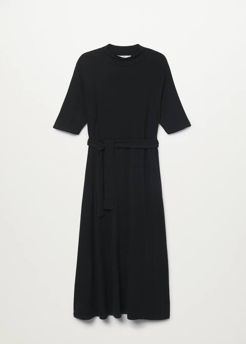 Belt ribbed dress | MANGO (US)