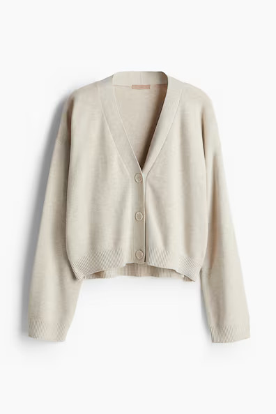 H & M - Fine-Knit Cardigan - Beige | H&M (US + CA)