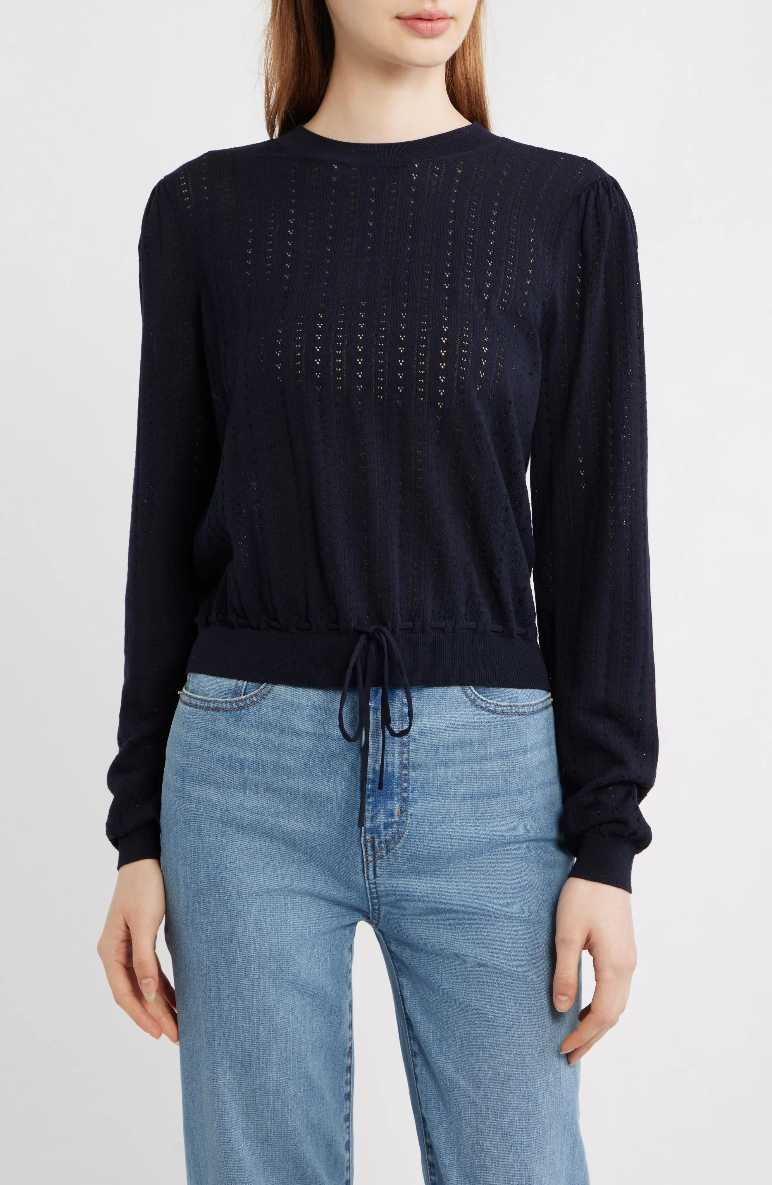 Cotton & Modal Pointelle Sweater (Women) | Nordstrom | Nordstrom