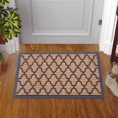 Style Selections 17.75-in x 29.5-in Natural Non-Slip Grip Indoor Door Mat | Lowe's