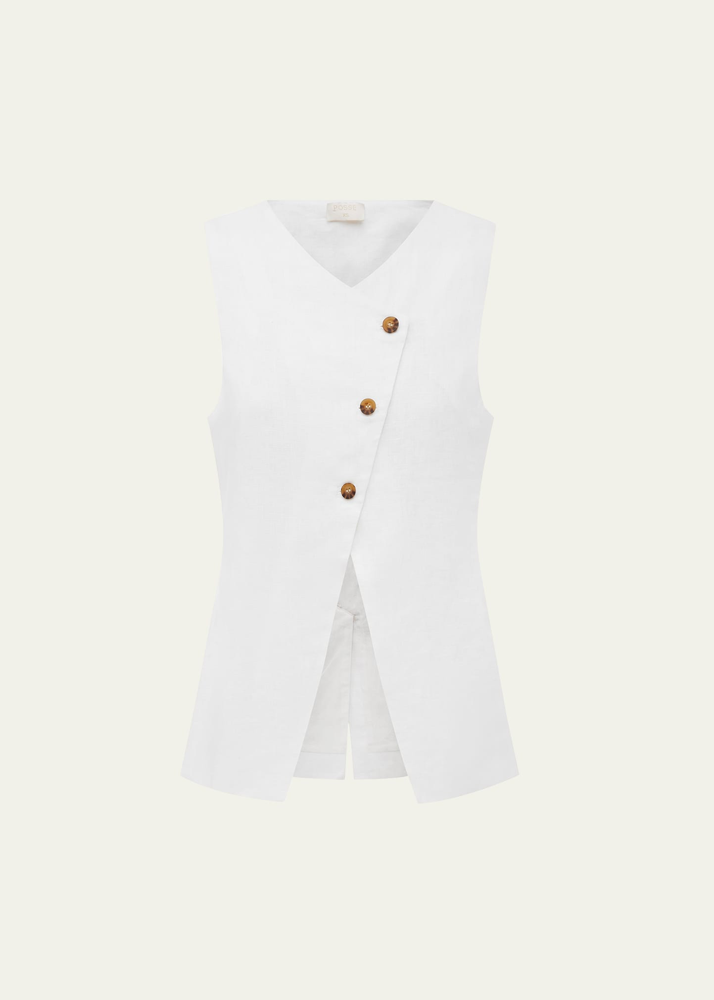 Gigi Cutaway Asymmetric Linen Vest | Bergdorf Goodman