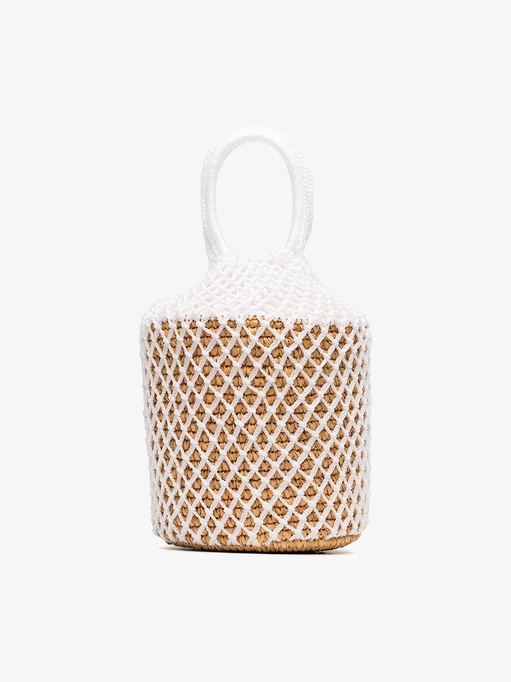 Sensi Studio White straw and net bucket bag | Browns Fashion