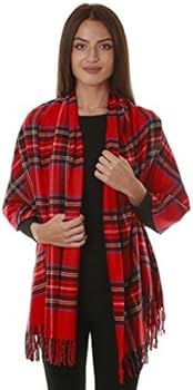 Gilbins Big Winter Warm Tartan Checked Cashmere Feel Shawl Blanket Scarf 80" x 30" | Amazon (US)