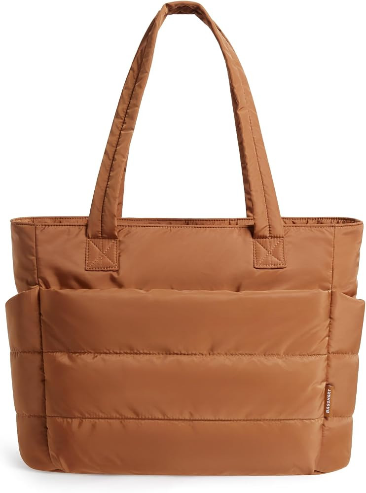 BAGSMART Tote Bag for Women, Lightweight Puffy Tote Bag with Compartments Shoulder Bag Handbag fo... | Amazon (US)