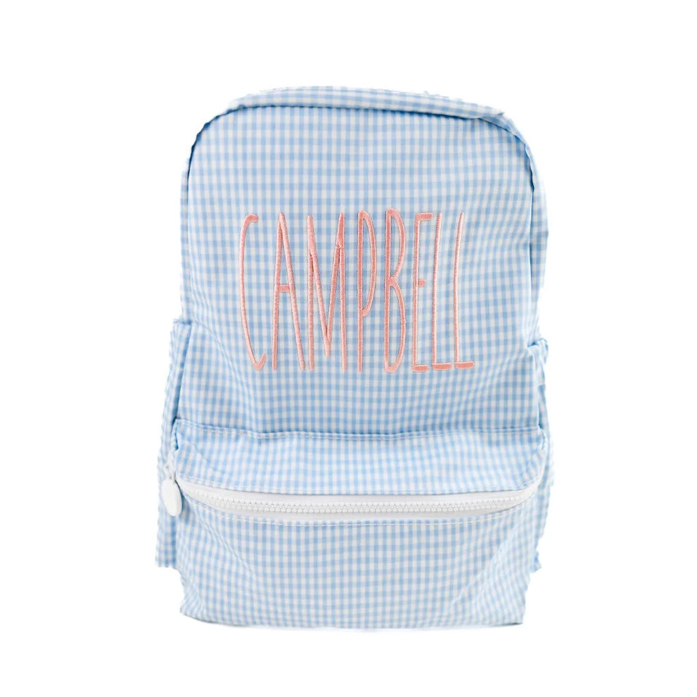 TRVL Design Backpacker - Mist Blue Gingham | JoJo Mommy
