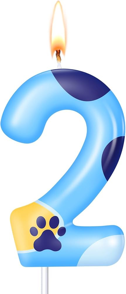 MTLEE Blue Dog Paw Candles Birthday Cake Decorations Cake Cupcake Topper for Boy and Girl Birthda... | Amazon (US)
