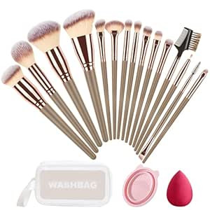 Beauty makeup brushes set, 15-Piece Collection with Foundation, Eyeshadow, Eyebrow Brushes, Makeu... | Amazon (US)