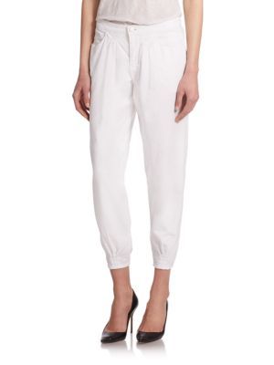 J BRAND - Le Baggie Relaxed-Fit Twill Cropped Pants | Saks Fifth Avenue OFF 5TH