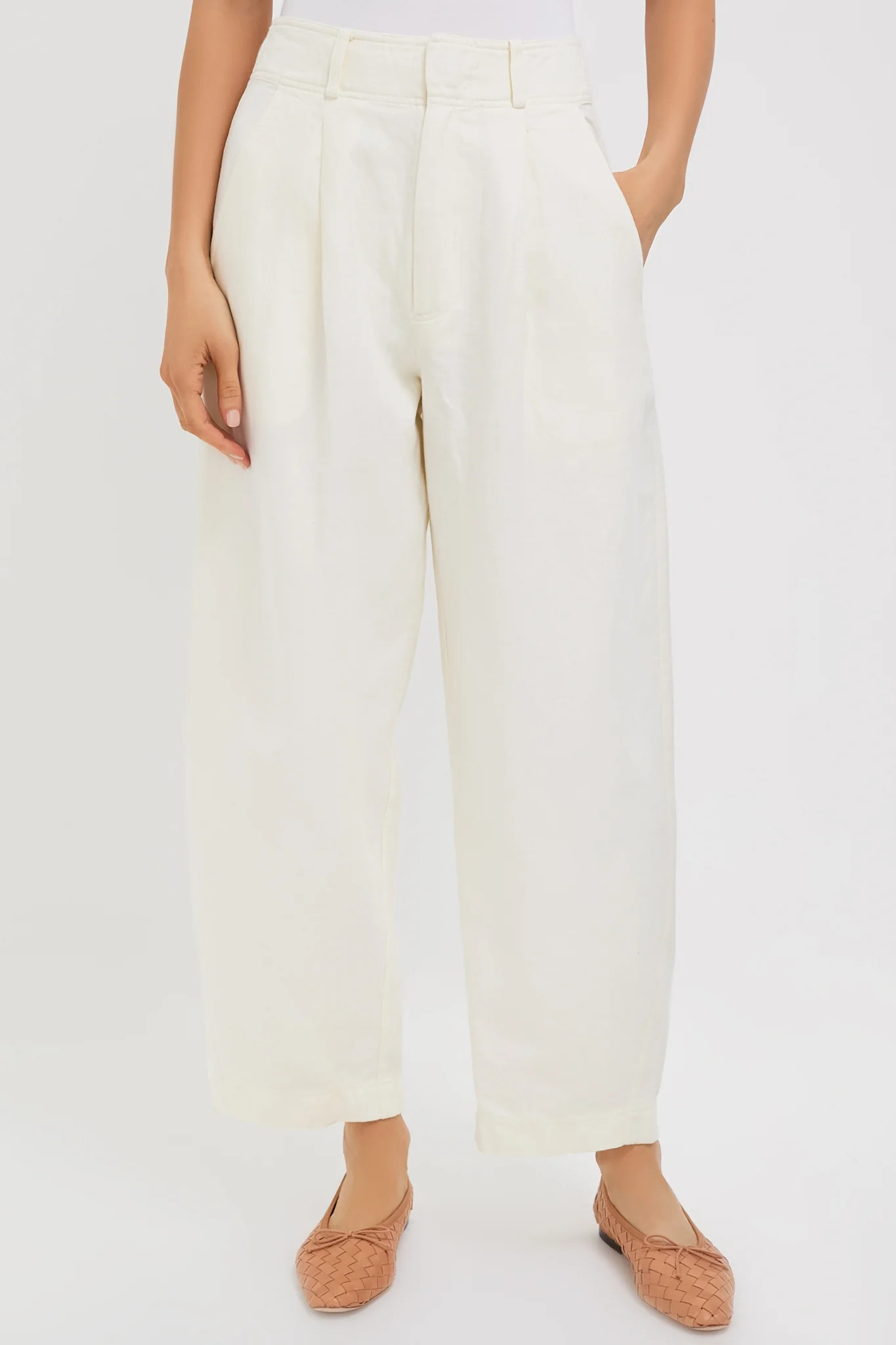Cream Bari Cropped Trouser | Tuckernuck (US)