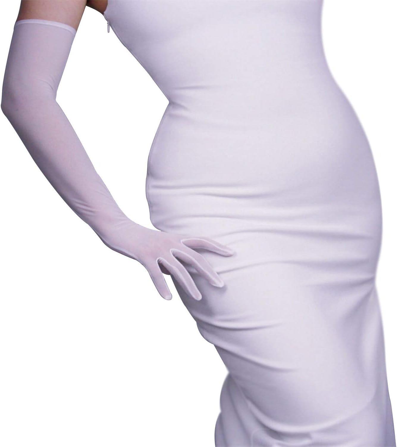 DooWay Long Tulle Gloves 20 inch Stretchy Lace Nylon Black White Sheer TECH Sun Protective for Wo... | Amazon (US)