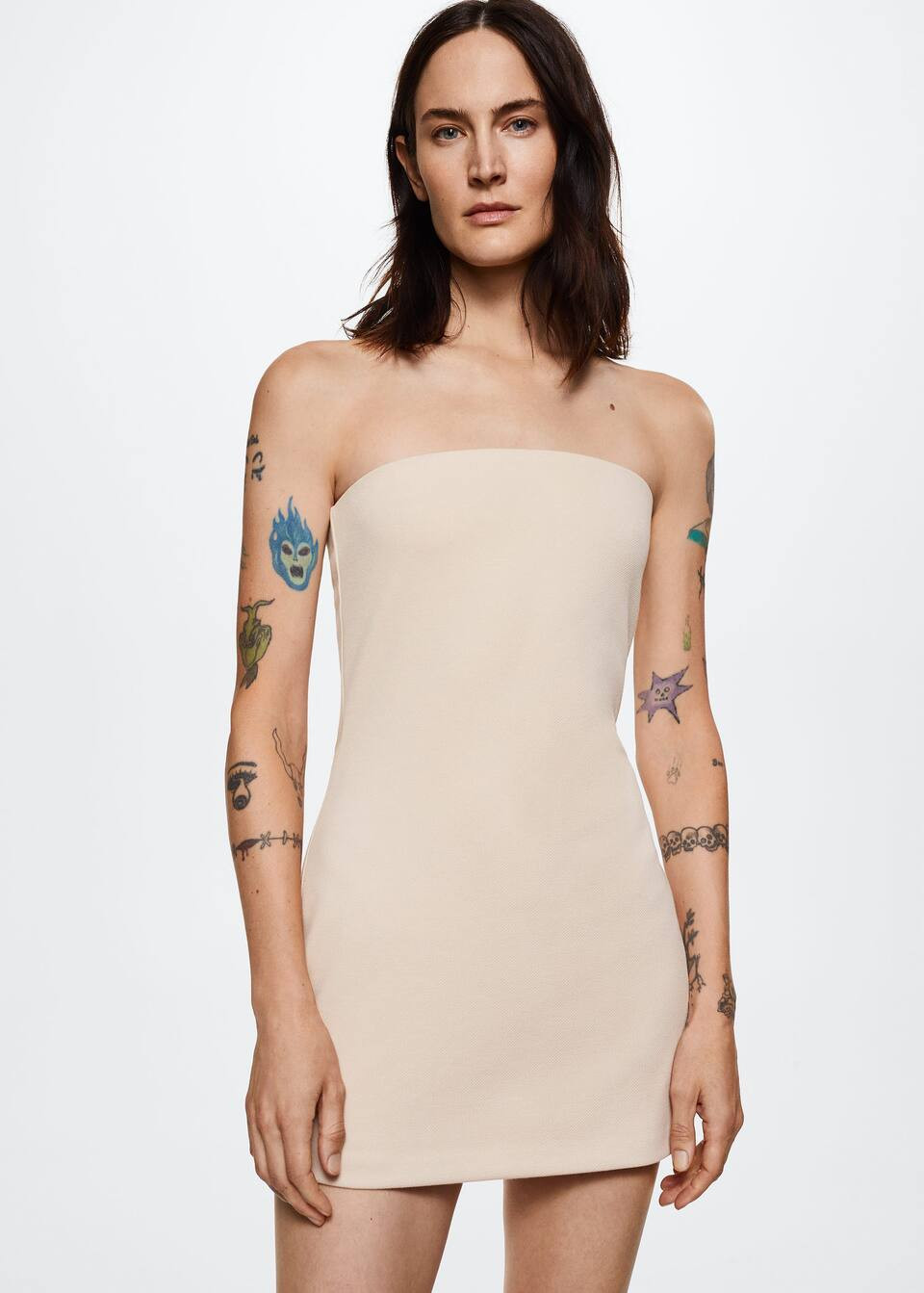 Strapless dress -  Women | Mango United Kingdom | MANGO (UK)
