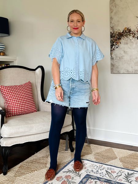 How to wear tights with shorts for Spring when it’s still cold outside - 4 outfit ideas today on CLAIRELATELY.com 

Tuckernuck, Amazon find, agolde denim Shopbop, nisolo sandals, JCrew bracelet cuff stack, tortoise hoop earrings 

#LTKstyletip #LTKSeasonal #LTKfindsunder100