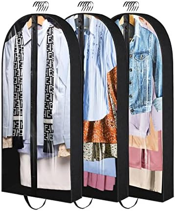 Clear Garment Bags Suit Bag:3 pack 40 inch Closet Storage Hanging Clothes Business Non Woven Suit... | Amazon (US)