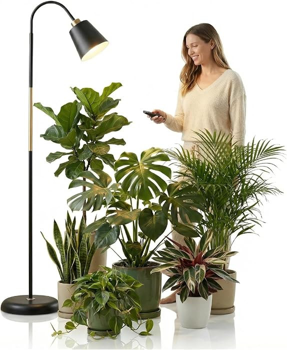 Floor Lamp Grow Light, 66" Adjustable Gooseneck Plant Light for Indoor Plants with Remote, Dimmab... | Amazon (US)