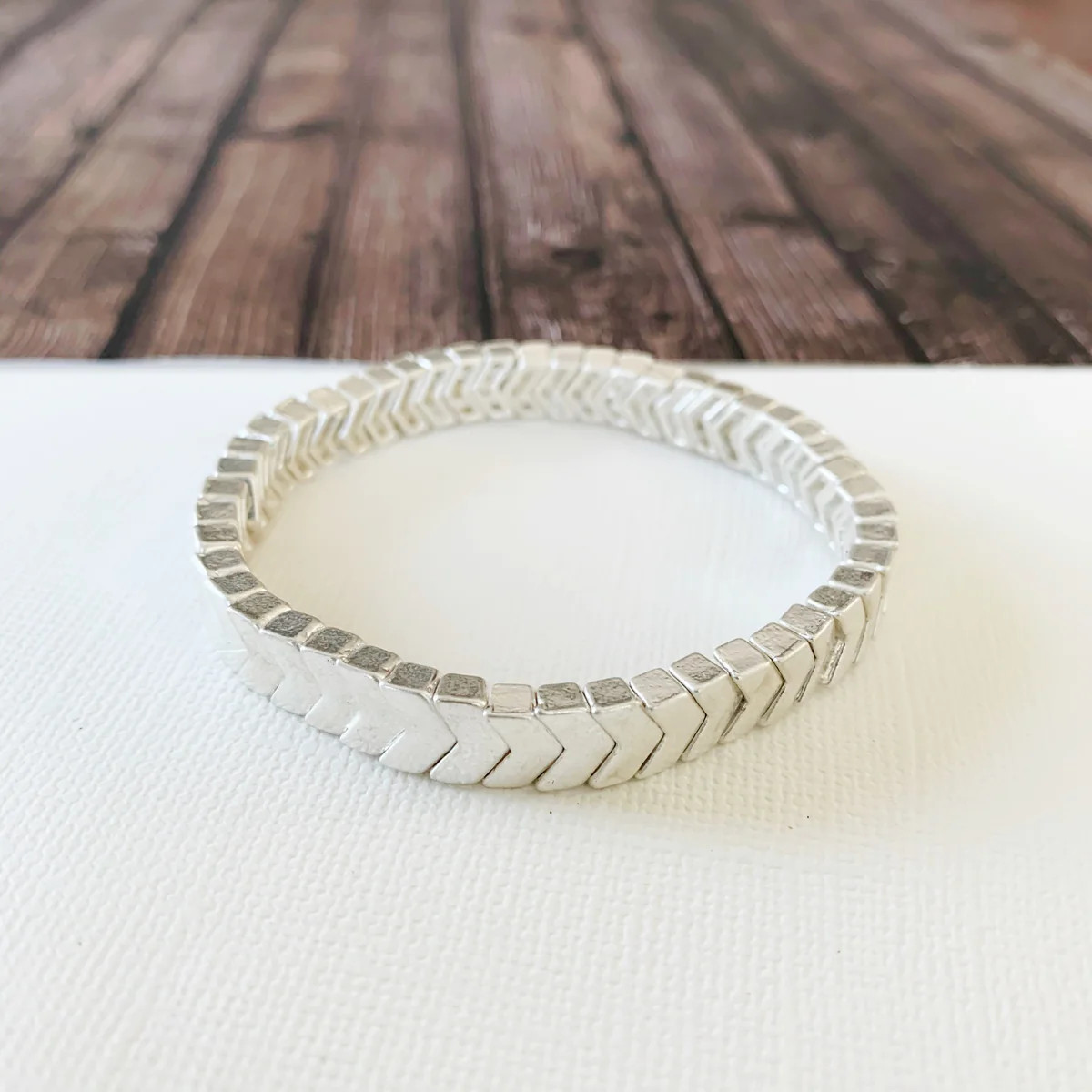 Boutique Bracelet Collection :: Ashley Silver Chevron | Baubles & Bits